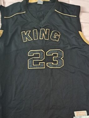 KING 23 Men's Black and Gold Basketball Jersey